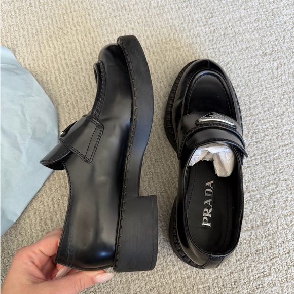 Prada Black Patent Loafers - Picture 2 of 6